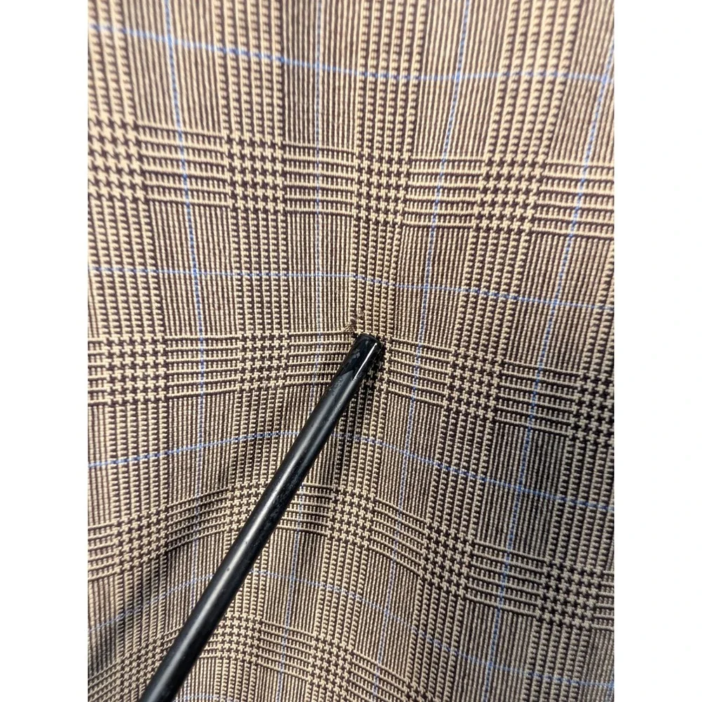 Corbin Suit Mens 48W 42L Tan Glen Plaid 100% Wool 2pc 90s Vintage NWT Defect